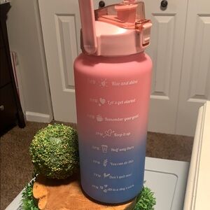 Gradient Pink and Blue Motivational Water Bottle/comes with 3 bottles..NWT